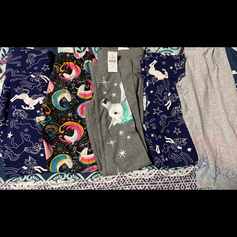 Girls UNICORN leggings lot